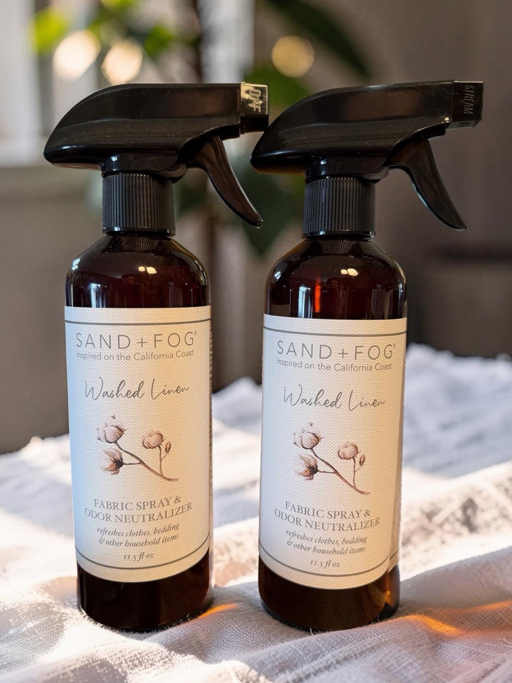 Sand + Fog NWT Qty of 2 Washed Linen Fabric Spray and Odor Neutralizer 11.5 OZ